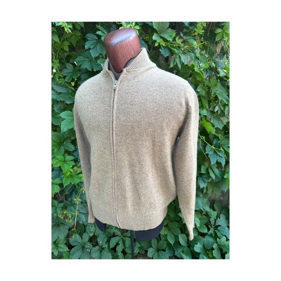 Vintage | 80s Calvin Klein 3-Ply Lambswool Cardigan Full Zip Sz M - Picture 4 of 10